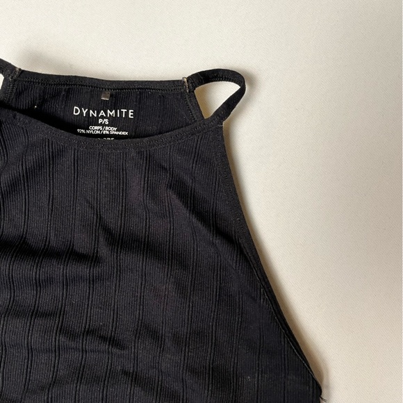 Dynamite Ribbed Black Tank Top - Picture 3 of 4